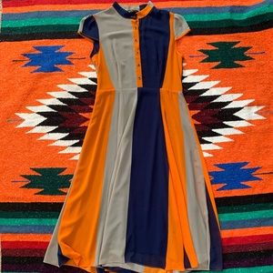 Gyalwana Color Block Midi Dress, Size 11